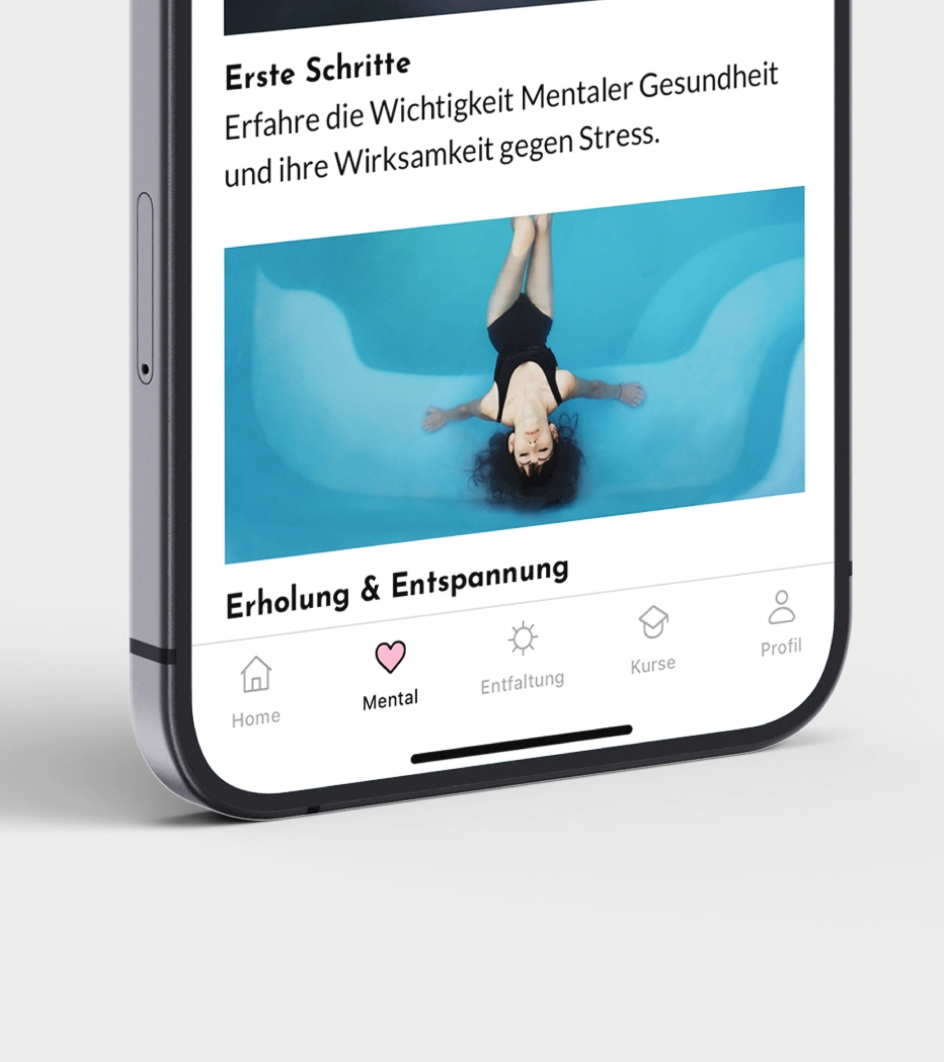 Abbildung: Fokus auf Easy-Well Tabbar in der App