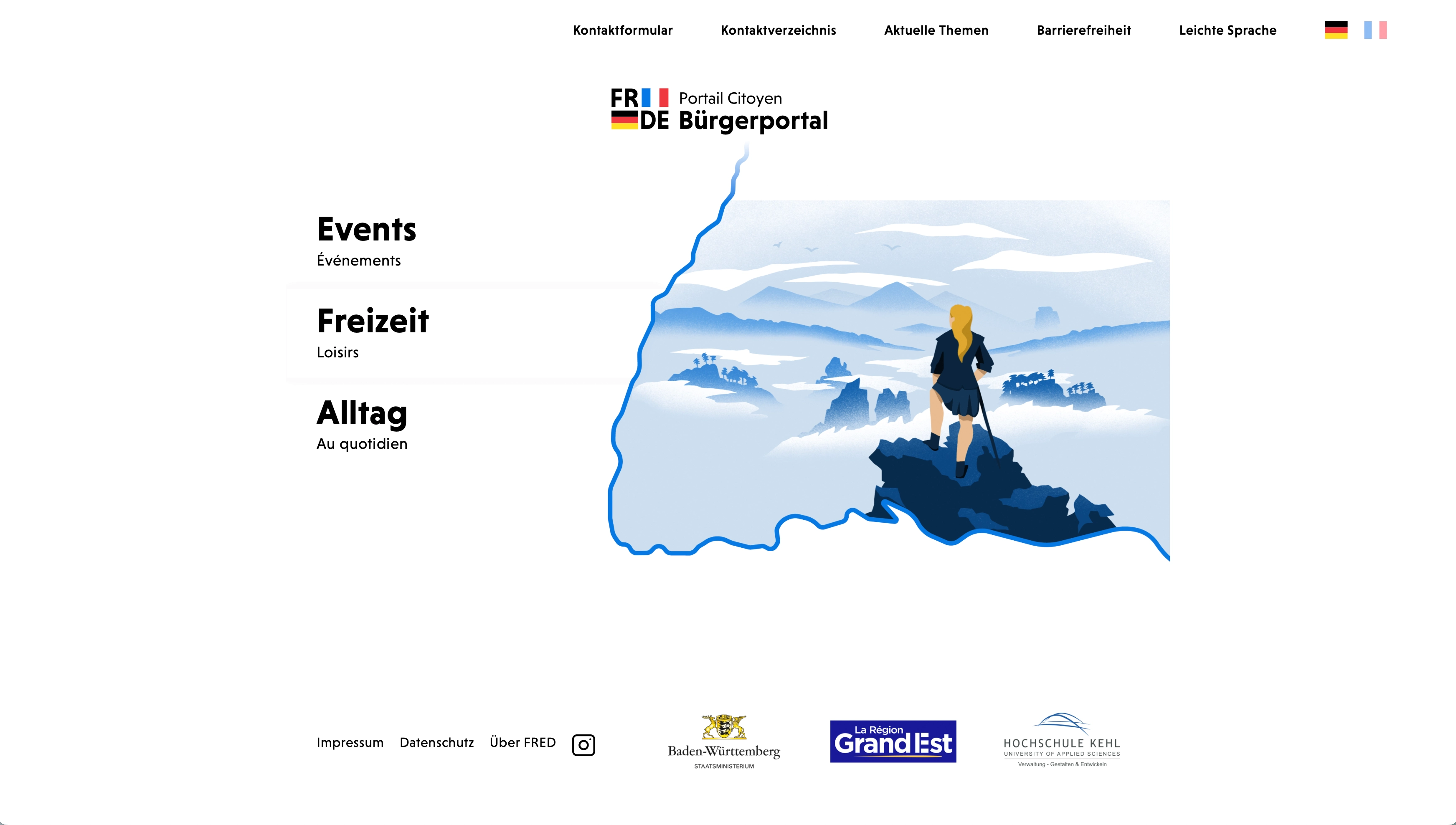 Abbildung: Website Freizeit
