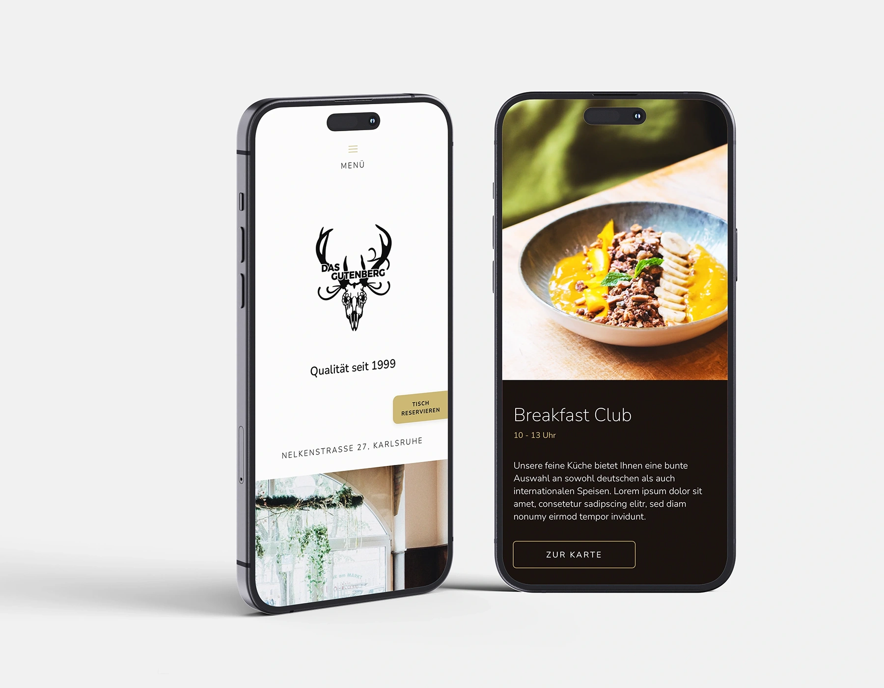 Abbildung Gasthaus Gutenberg Website im Responsive Design Mobile
