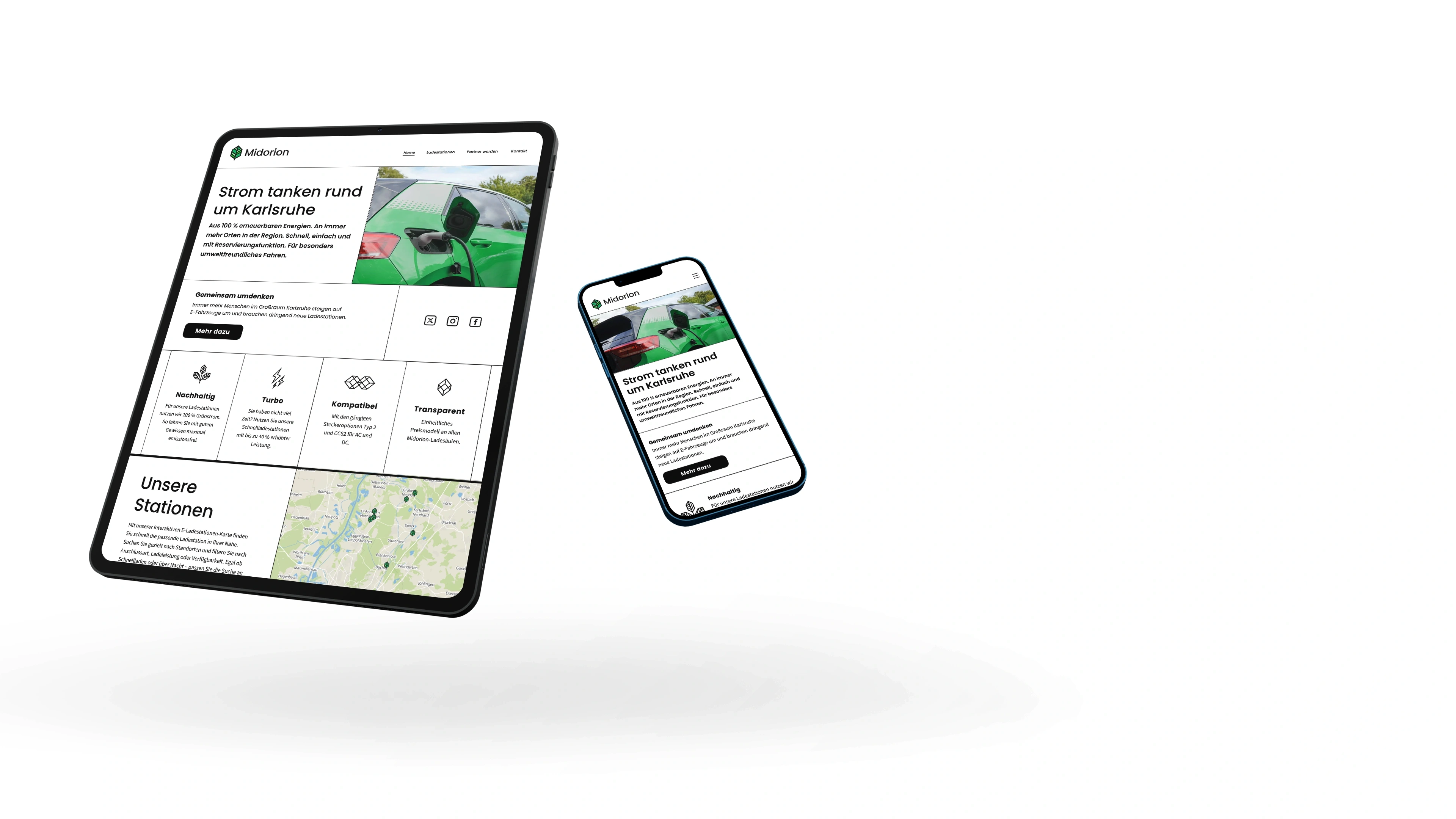 Abbildung: Midorion Website Mockups Tablet und Mobile