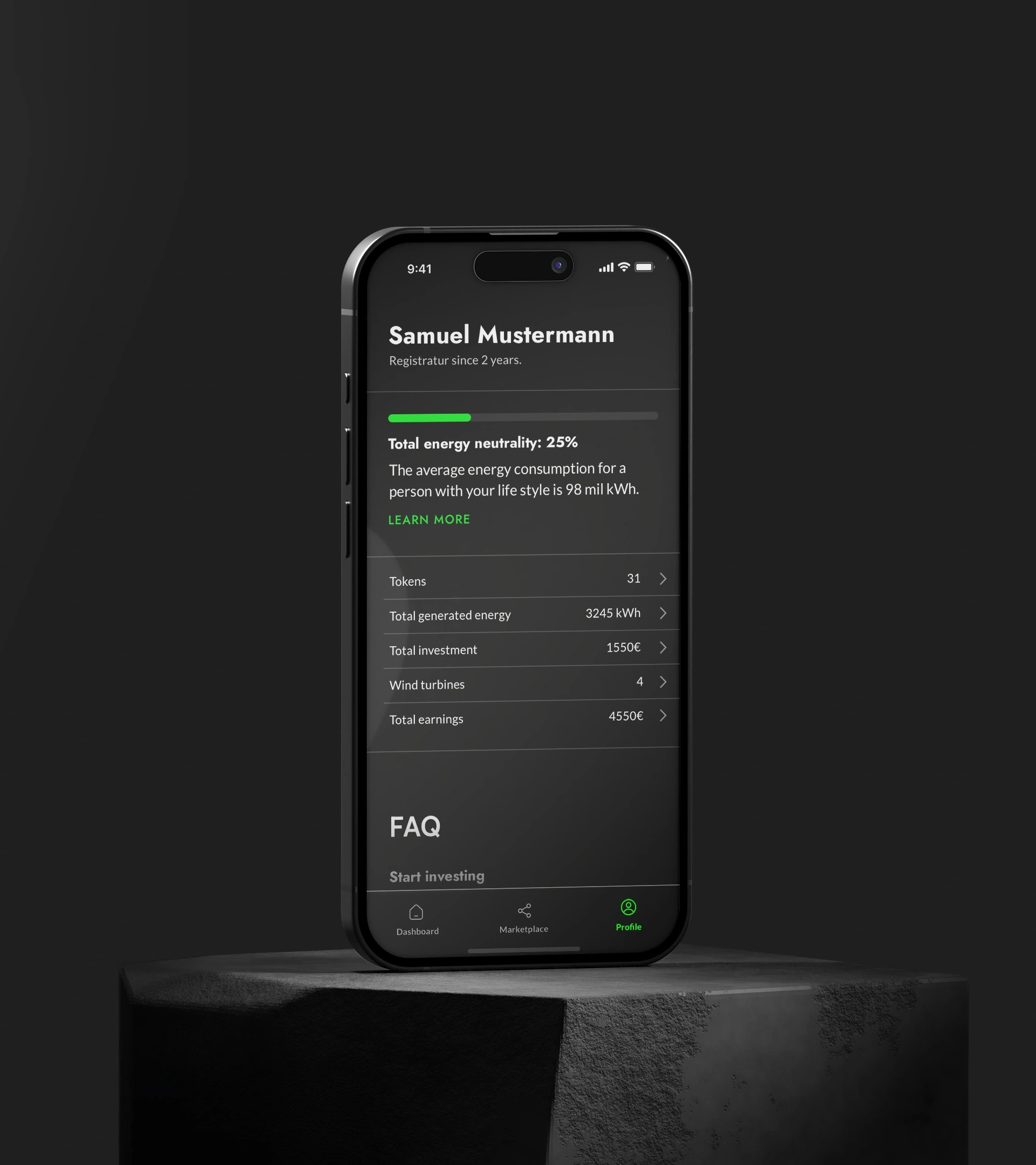 Abbildung: Renevis App Profil