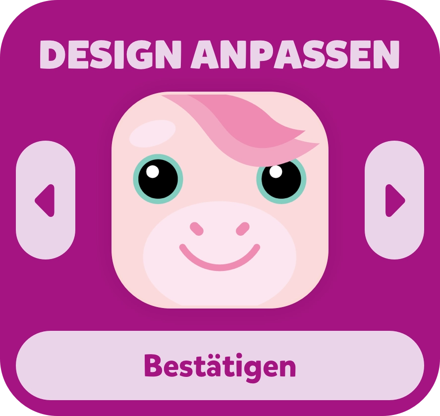 Tigerbox-Mini-Screen mit Menü zur Designanpassung.