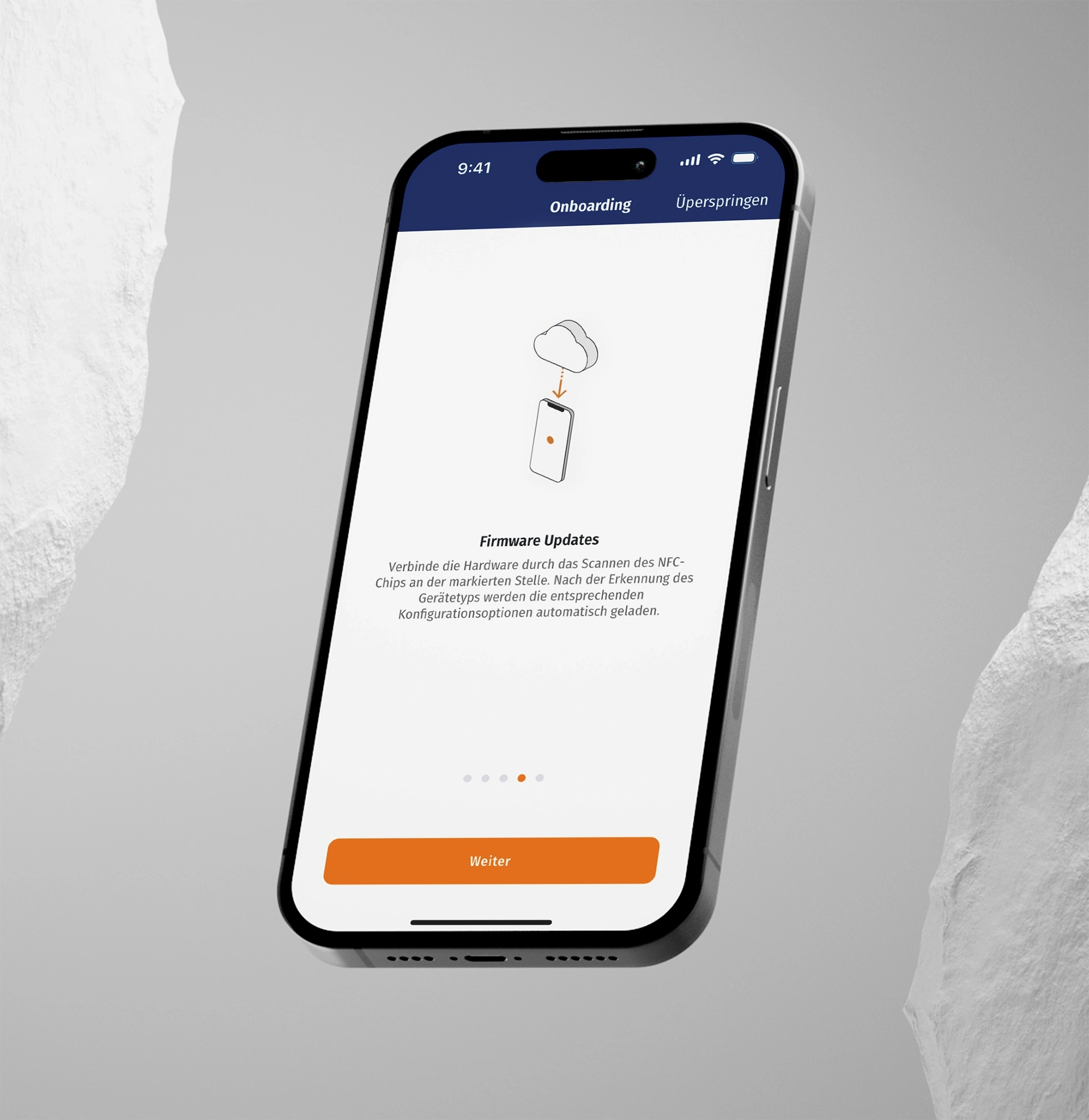Abbildung: App Screen Prozess Firmware Update