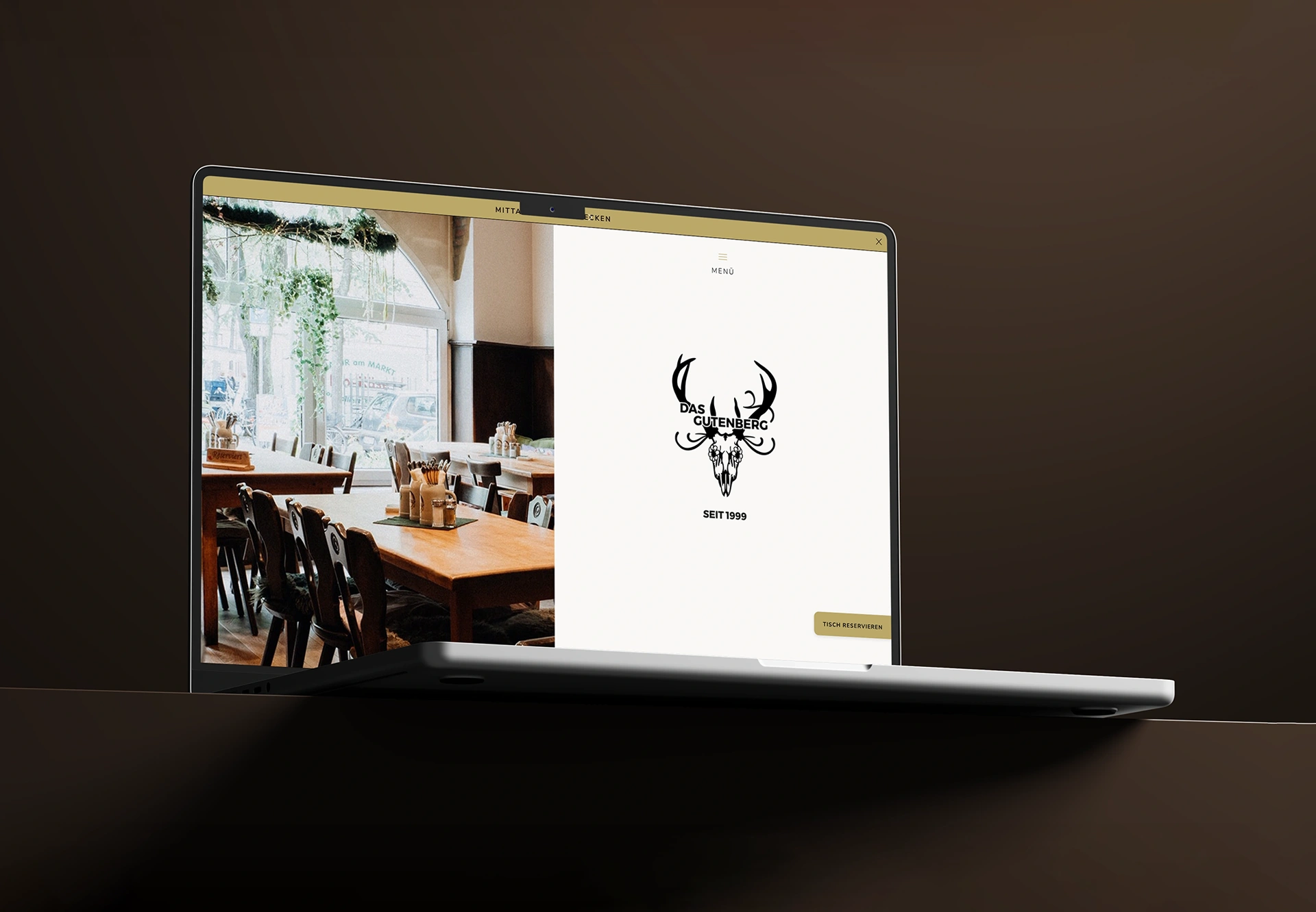 Abbildung: Website Gasthaus Gutenberg