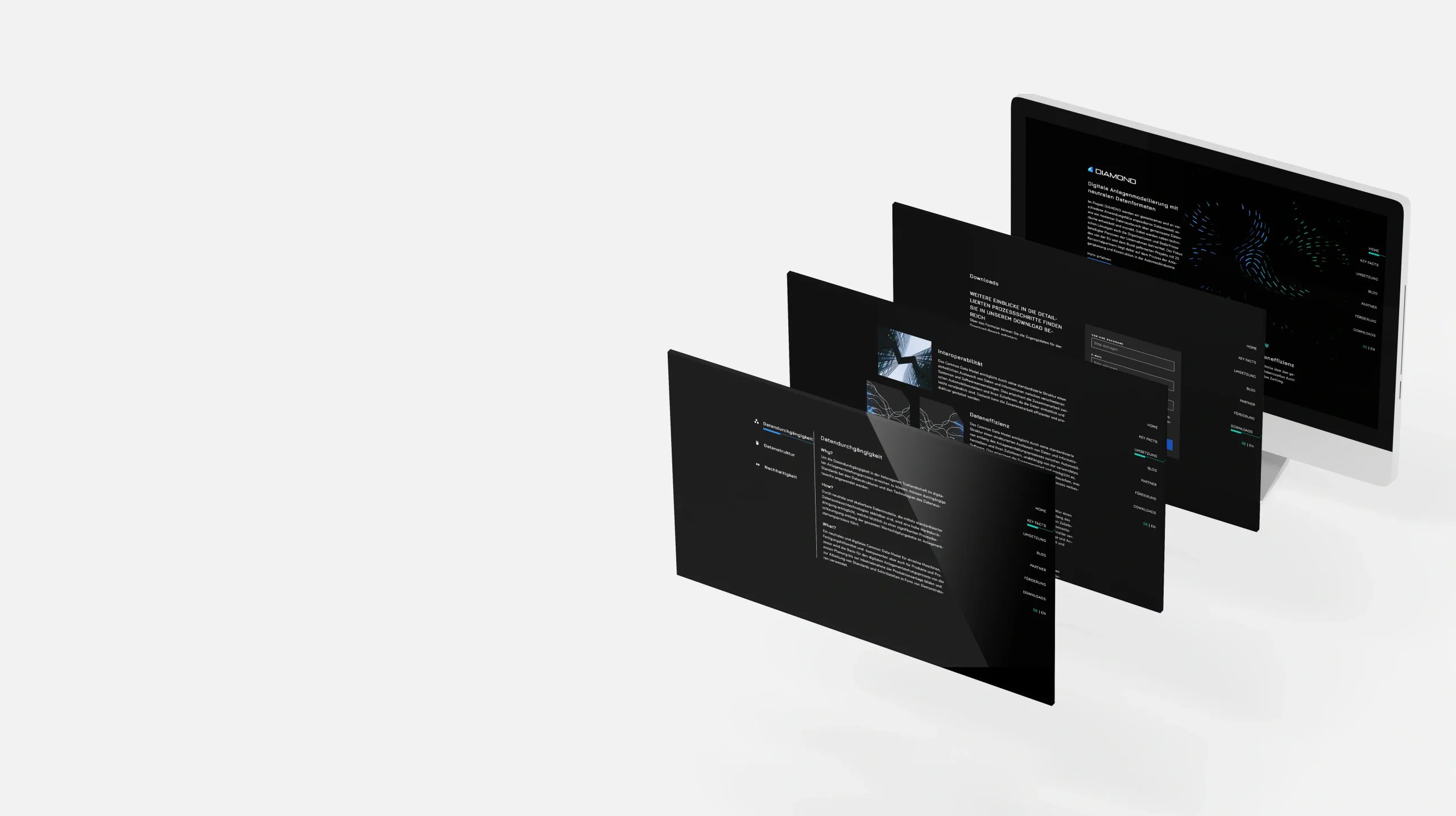 Abbildung: Mockups der DIAMOND Website
